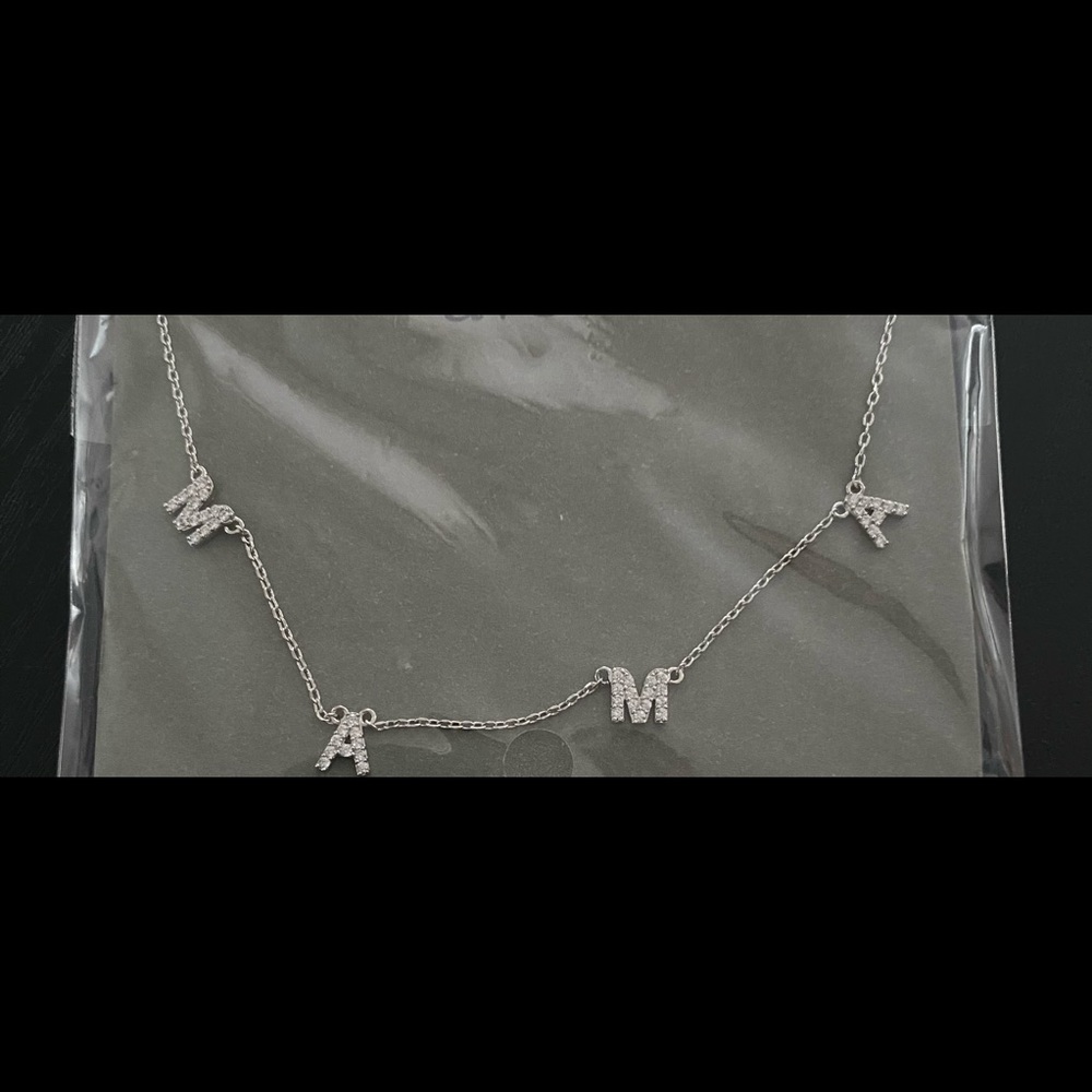 Mama dainty rhinestone necklace